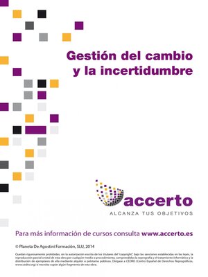 cover image of Gestión del cambio y de la incertidumbre